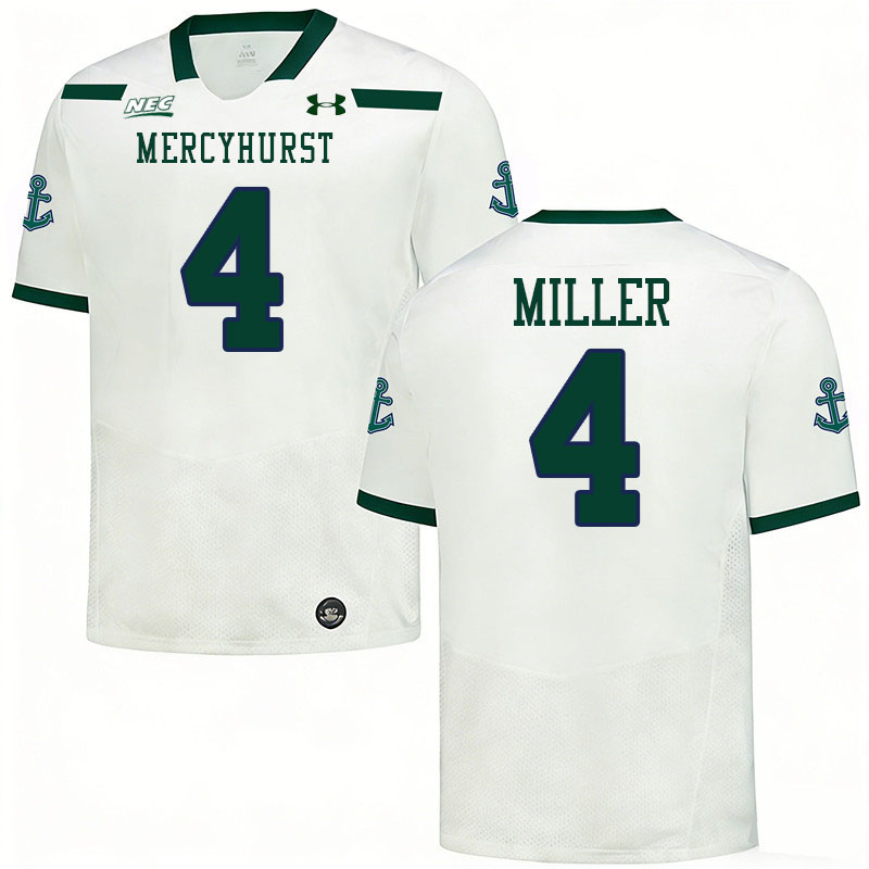 Mercyhurst Lakers #4 Jake Miller College Football Jerseys,Uniforms Stitched-White